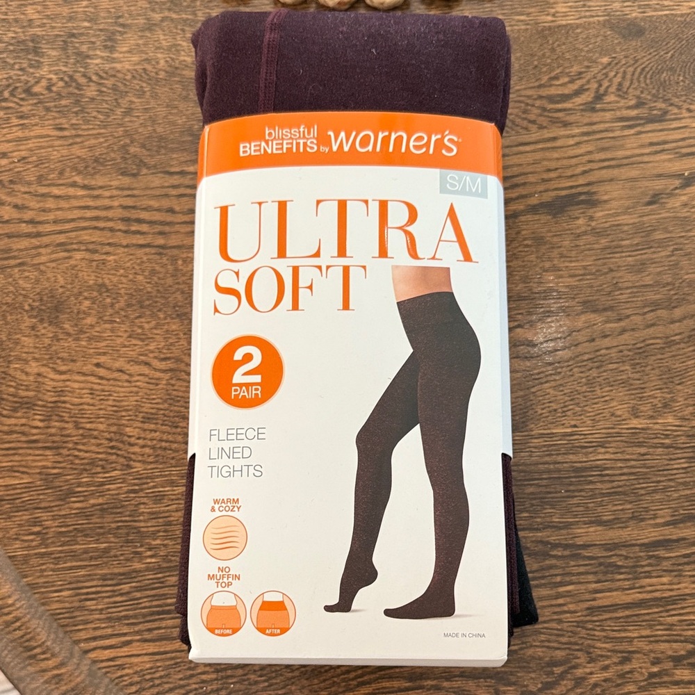 Warner's Ultra Soft Fleece Lined Tights - Dark Brown S/M